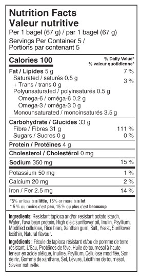 Plain Bagel (CAN) - Nutrition Facts