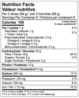 U.F.Oat - CAN, Nutrition Facts
